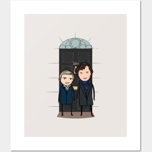 Sherlock and Watson at 221B Baker street Posters and Art